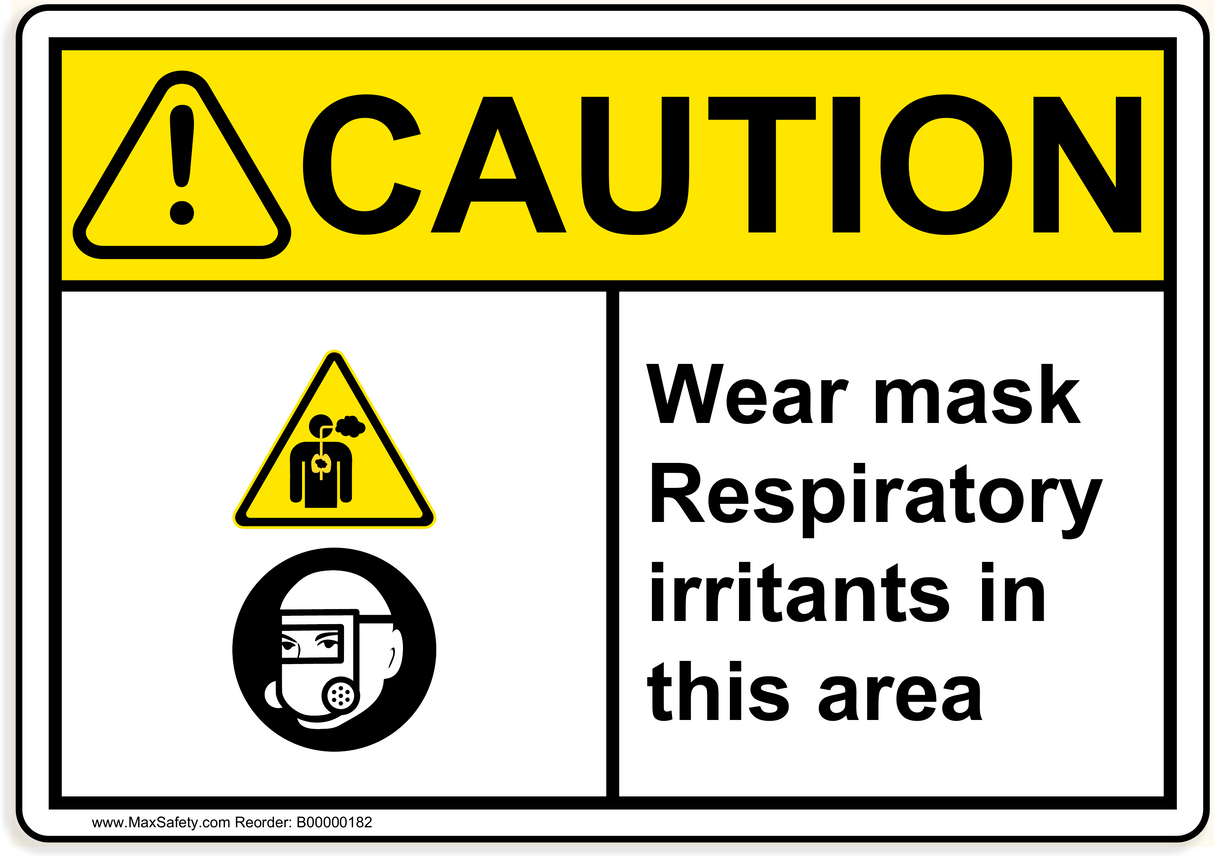 ANSI Wear mask Respiratory irritants in this area with  Emblem