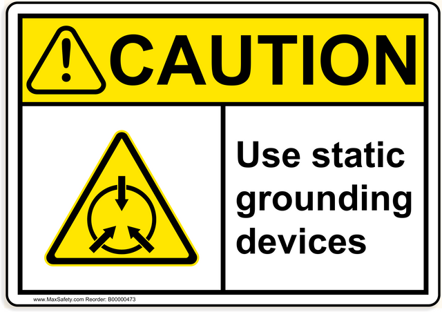 ANSI Use static grounding devices with Electrostatic Sensitive Device  Emblem