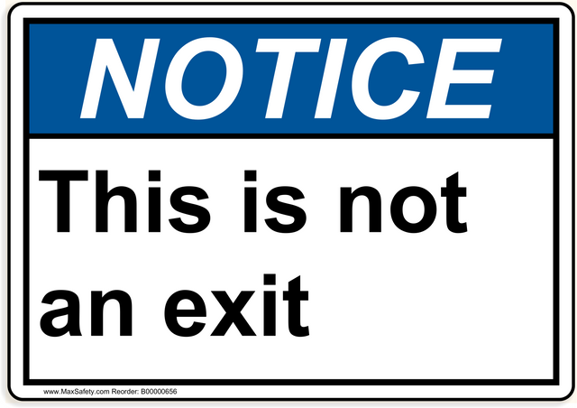 ANSI This is not an exit 