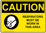 OSHA RESPIRATORS MUST BE WORN IN THIS AREA with PPE Vapor Repirator Emblem