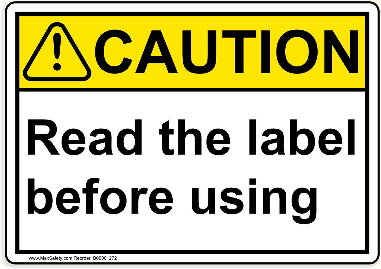 ANSI Read the label before using 