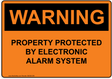 OSHA PROPERTY PROTECTED BY ELECTRONIC ALARM SYSTEM 