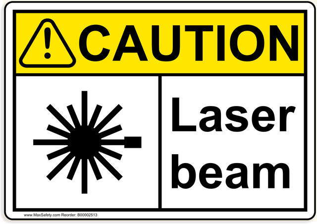ANSI Laser beam with Laser Hazard Emblem