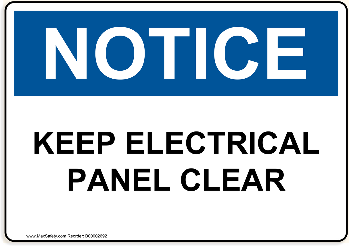 OSHA KEEP ELECTRICAL PANEL CLEAR 