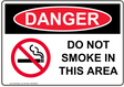 OSHA DO NOT SMOKE IN THIS AREA with No Smoking Emblem